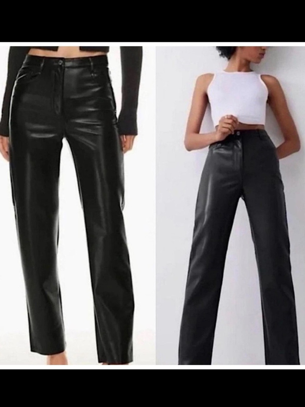 Wilfred Aritzia The Melina Pant Black Vegan Faux Leather High Rise Straight 6